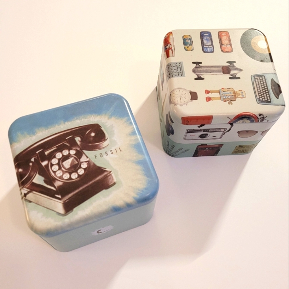 Fossil Decorative Tin Watch Boxes